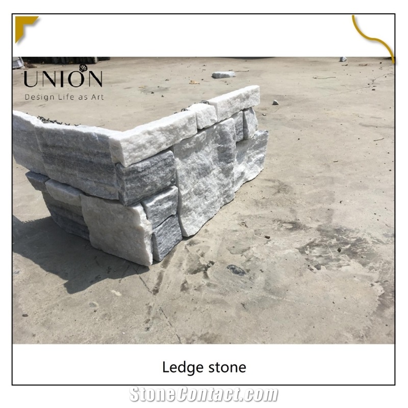 UNION DECO Cloudy Grey Stone Veneer Quartzite Corner Stone