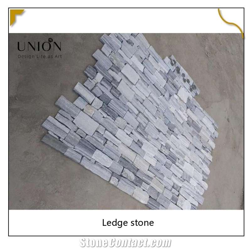 UNION DECO Cloudy Grey Stone Veneer Quartzite Corner Stone