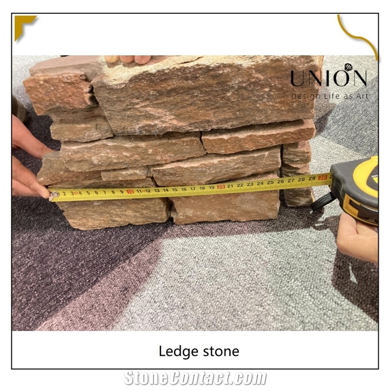 UNION DECO Natural Rusty Quartzite Stacked Corner Stone