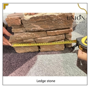 UNION DECO Natural Rusty Quartzite Stacked Corner Stone UNION DECO Natural Rusty Quartzite Stacked Corner Stone