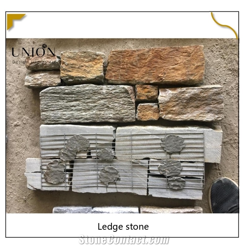 UNION DECO Natural Rusty Quartzite Stacked Corner Stone