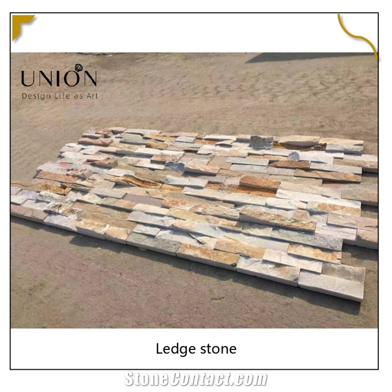 UNION DECO P014 Natural Split Face Beige Slate Stone Panel