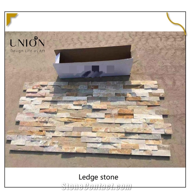 UNION DECO P014 Natural Split Face Beige Slate Stone Panel