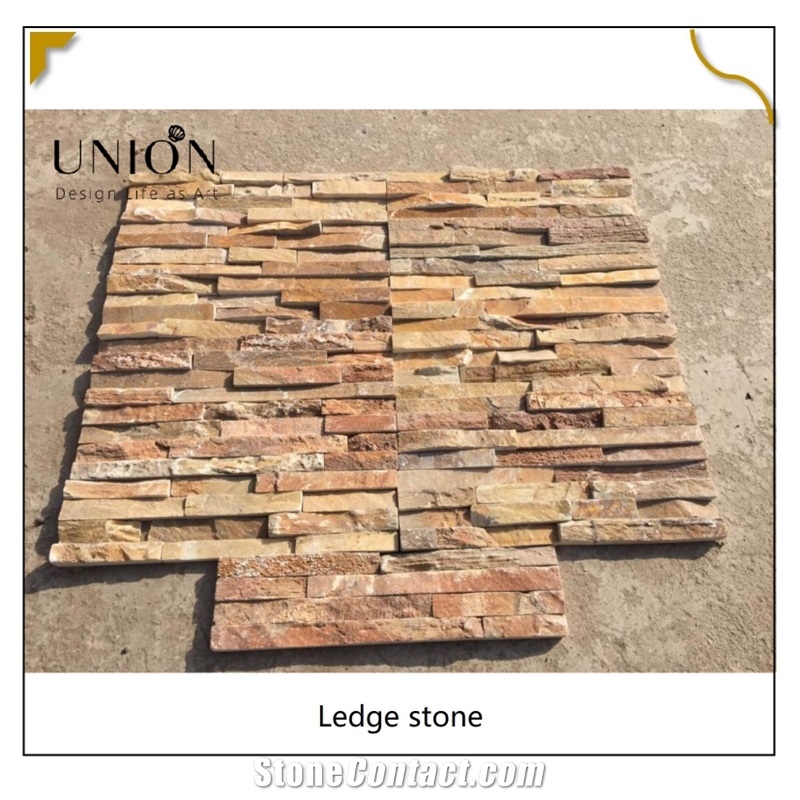 UNION DECO P014 Natural Split Face Beige Slate Stone Panel