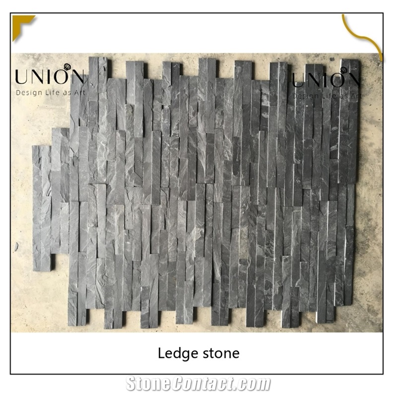 UNION DECO Wall Cladding Black Slate Cultured Stone Corner
