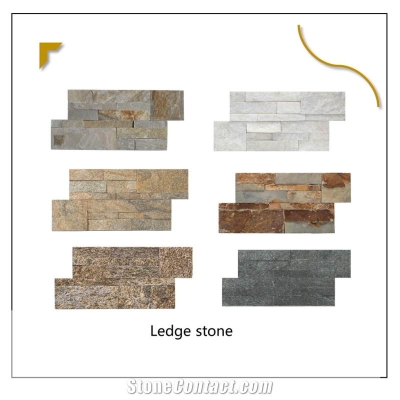 UNION DECO Yellow Beige Slate Wall Cladding Stone Panel Tile