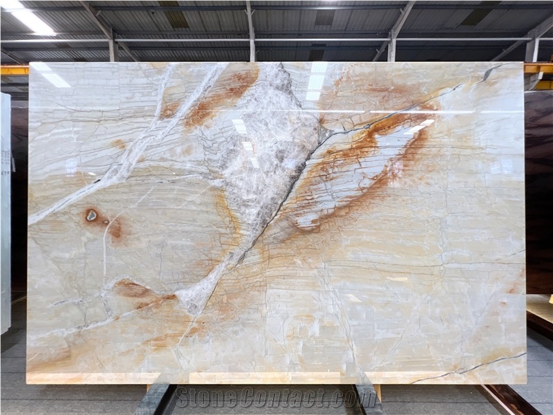 Macaubas Fantasy Gold Quartzite Slab