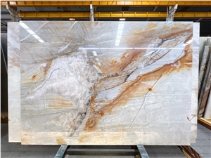 Macaubas Fantasy Gold Quartzite Slab