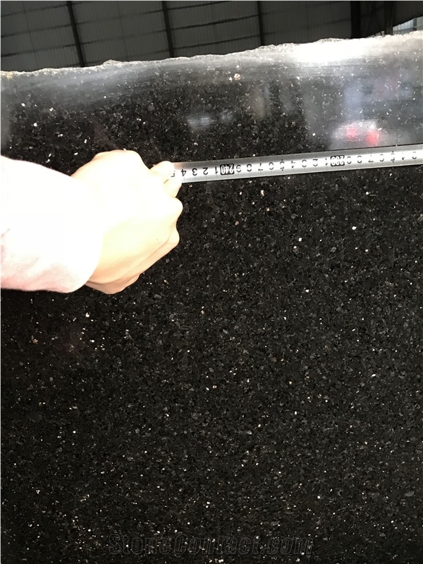 A Grade Polished Black Galaxy Slabs