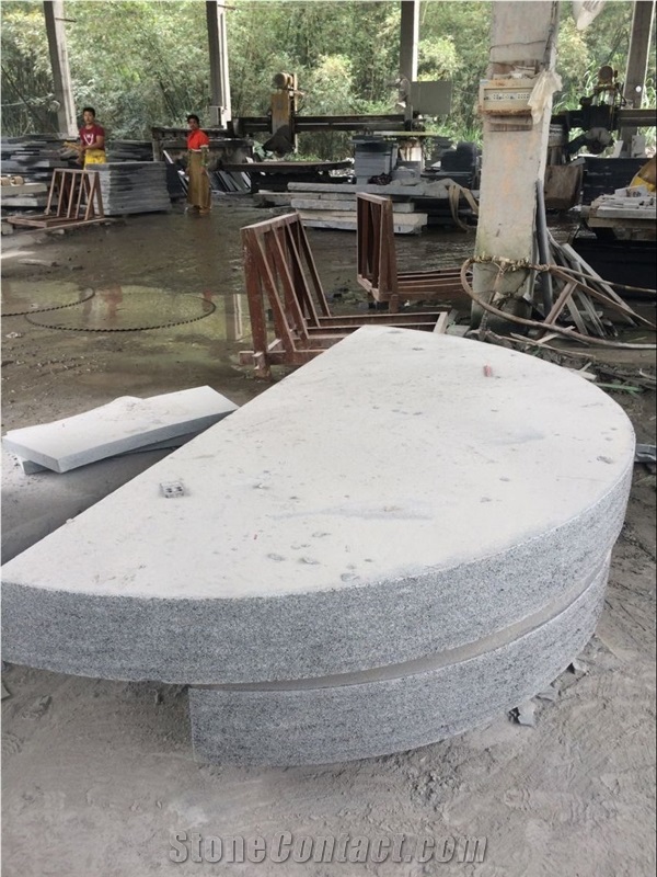 Arc Edge Semi-Circle Stone G654 Block Steps Spiral Staircase