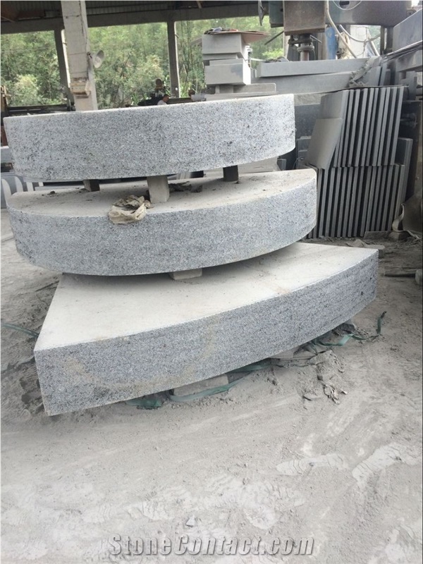 Arc Edge Semi-Circle Stone G654 Block Steps Spiral Staircase
