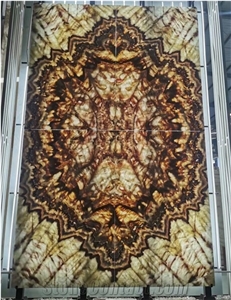 Best Seller Colorful Onyx Slabs Patterned Patchwork 4 PCS
