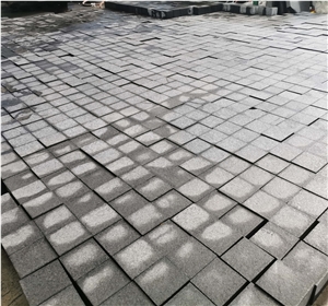 Black Flamed Cubic Landscaping Walkway Cube Stone