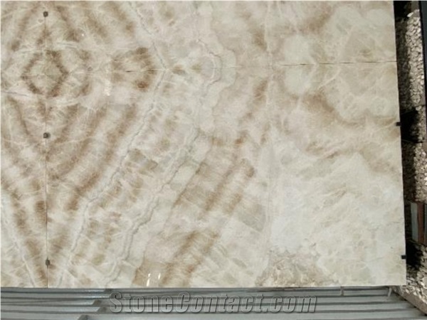 Cheap White Wooden Onyx Slabs Bathroom Tile Thickness 18Mm