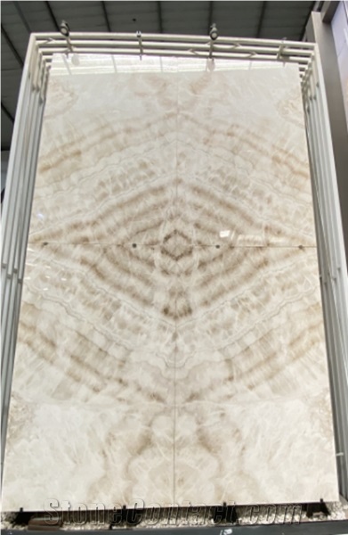 Cheap White Wooden Onyx Slabs Bathroom Tile Thickness 18Mm