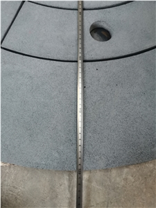 China Bluestone Hainan Black Circle Paving For Outdoor
