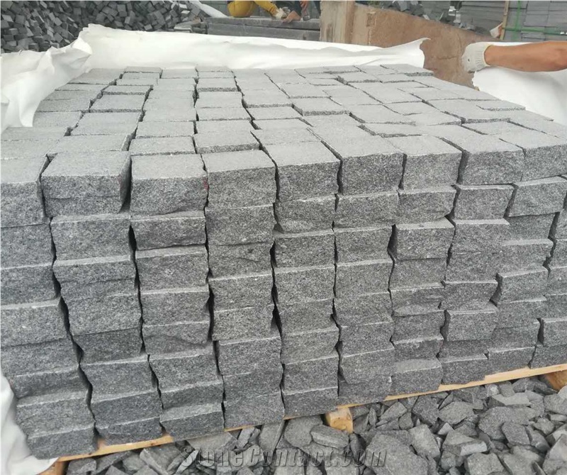 Cubes Cubic Stone Cobble Stone Split Black Paving