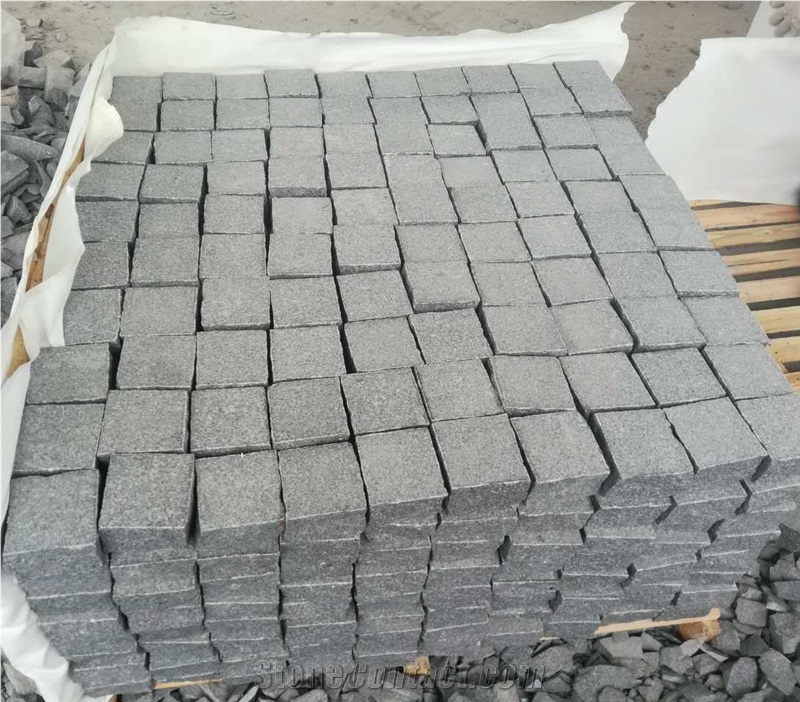 Cubes Cubic Stone Cobble Stone Split Black Paving
