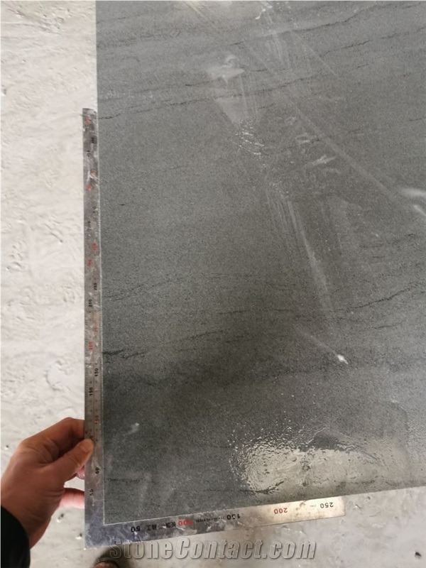 Cyan Grey Sandstone Textured Wall Tiles
