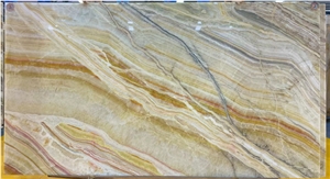 Factory Supply Rainbow Onyx Slabs Bookmatch Tiles