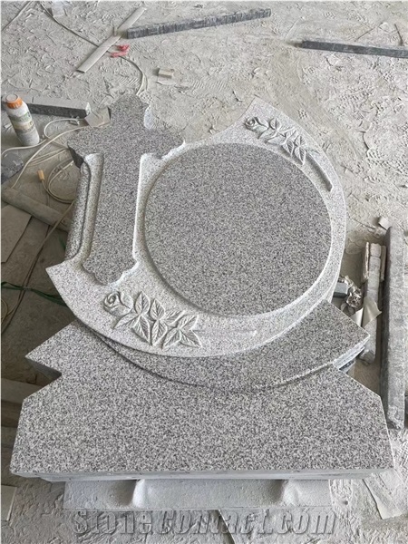 G603 Headstone With Cross Simple Style Tombstone