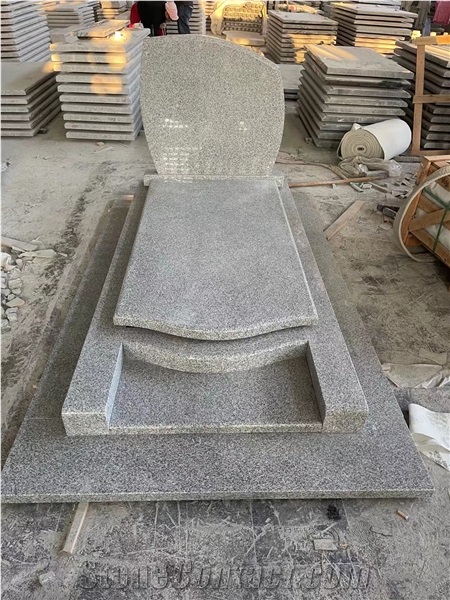 G603 Headstone With Cross Simple Style Tombstone