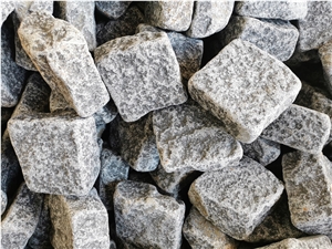 G684 Black Basalt Cobbels 6 Sides Natural Split And Tumbled