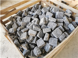G684 Black Basalt Cobbels 6 Sides Natural Split And Tumbled