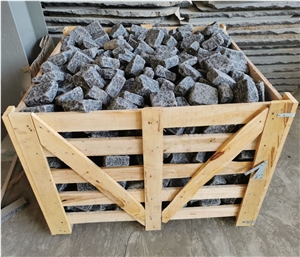 G684 Black Granite Cobble Setts Tumbling Cobblestone Pavers