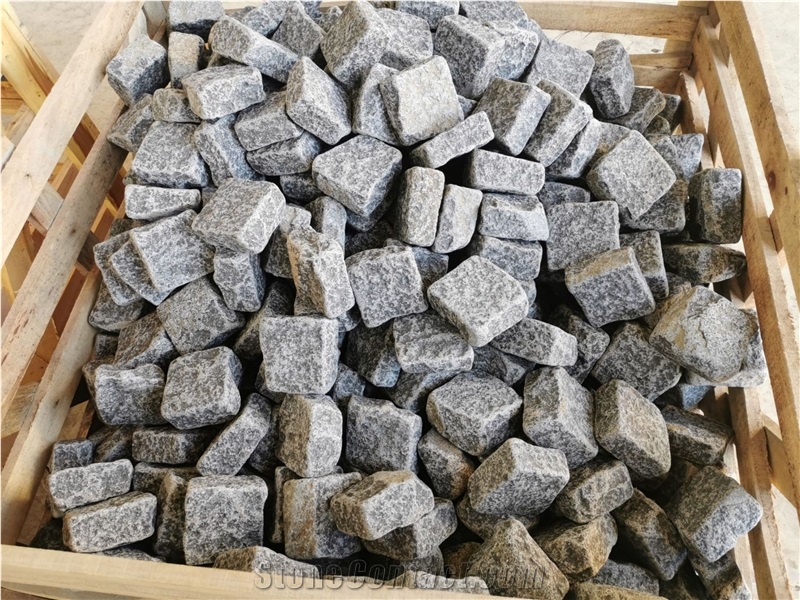 G684 Black Granite Cobble Setts Tumbling Cobblestone Pavers
