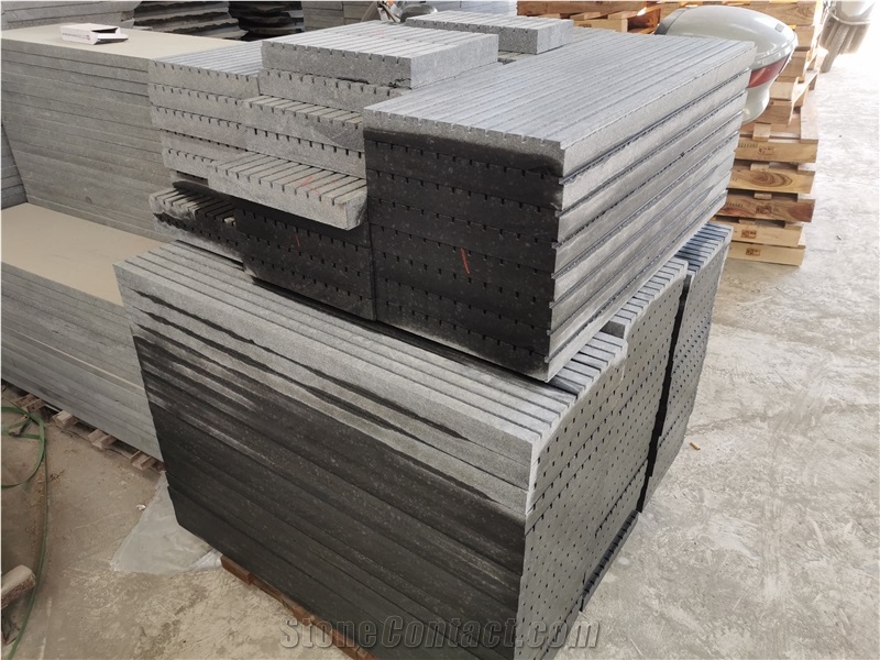 G684 Black Pearl Antislip Groove Paver For Drive Way