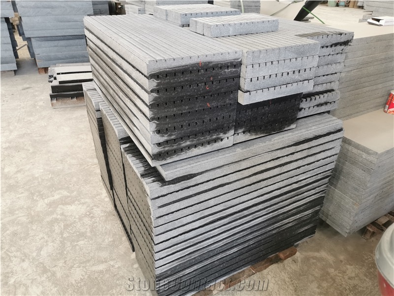 G684 Black Pearl Antislip Groove Paver For Drive Way