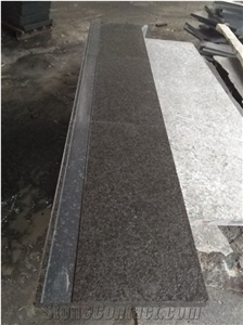 G684 Old Stone Stair Treads With Rebate Fuding Black Pearl Granite
