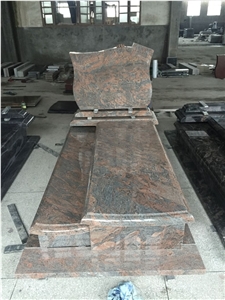 Granite Tombstone Muticolor Red Single Monument