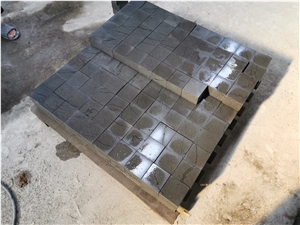 Hainan Black Basalt Ant-Line Cobbles Pavers For Driveway Park Roadway