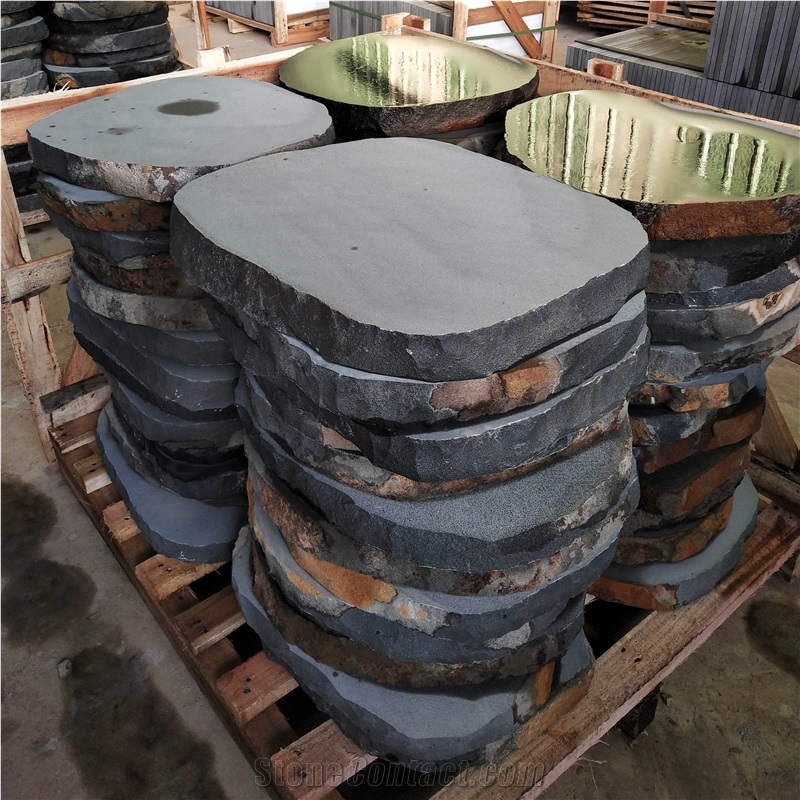Hainan Black Basalt Boulder Garden Stepping Pavement