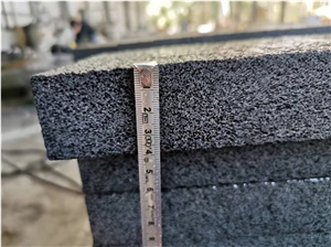Hainan Black Basalt Chiseled Tiles Swimming Pool Paver