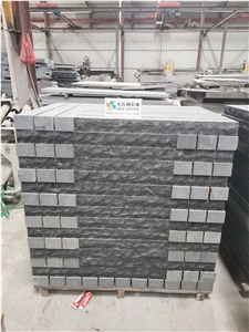 Hainan Black Basalt Split Face Mushroom Stone Exterior Wall
