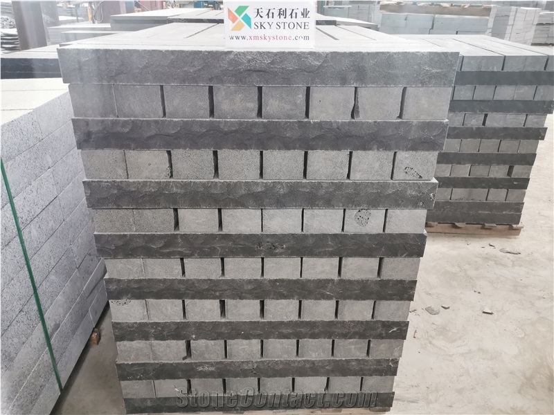 Hainan Black Basalt Split Face Mushroom Stone Exterior Wall