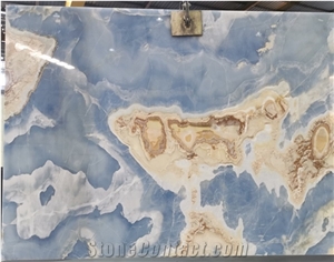 Highly Polished Blue Onyx For Wall Decoration
