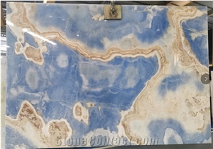 Highly Polished Blue Onyx For Wall Decoration