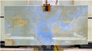 Highly Polished Blue Onyx For Wall Decoration