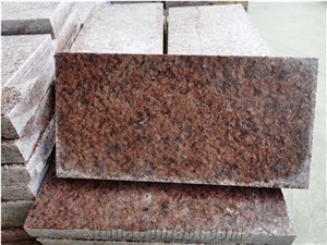 Indian Red Granite Tiles Ruby Red Flamed Cut To Size