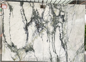 Irish Sparkling Calacatta Marble Slabs Xiamen Factory