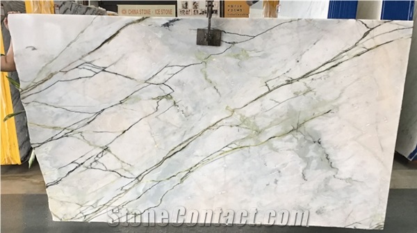 Irish Sparkling Calacatta Marble Slabs Xiamen Factory