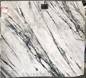 Irish Sparkling Calacatta Marble Slabs Xiamen Factory