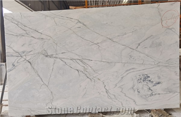 Irish Sparkling Calacatta Marble Slabs Xiamen Factory