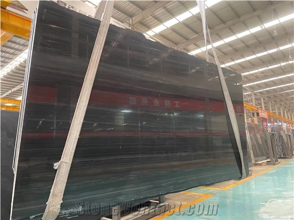Natural Black Bamboo Marble Slab Wholesalers