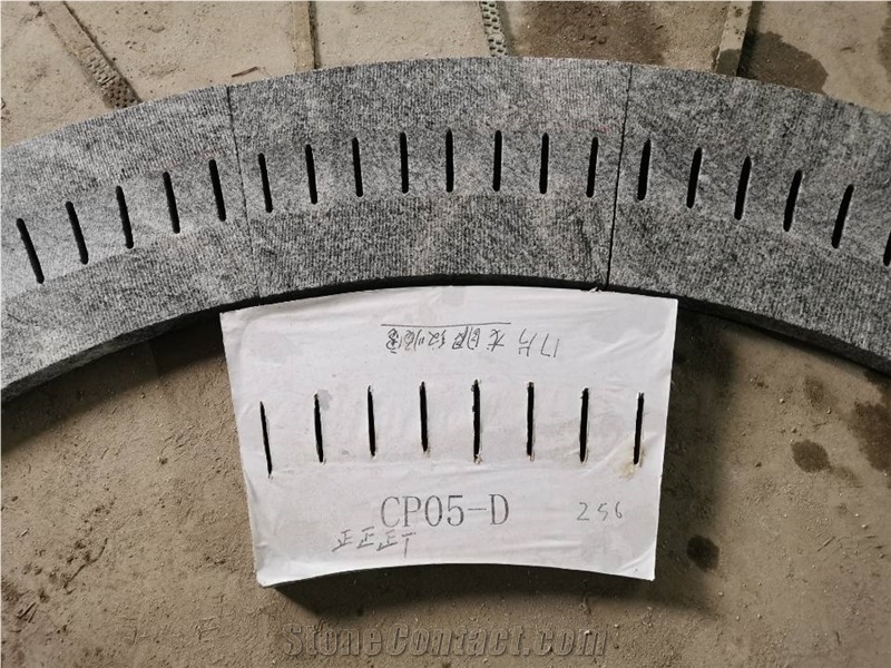 Nero Santiago Grey Pool Coping With Drilled Drainage Holes