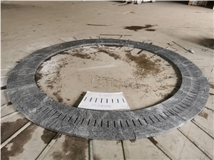 Nero Santiago Grey Pool Coping With Drilled Drainage Holes